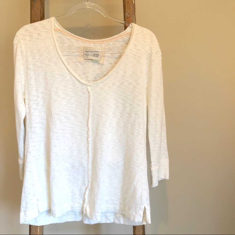 Anthropologie/Saturday Sunday cream burnout top